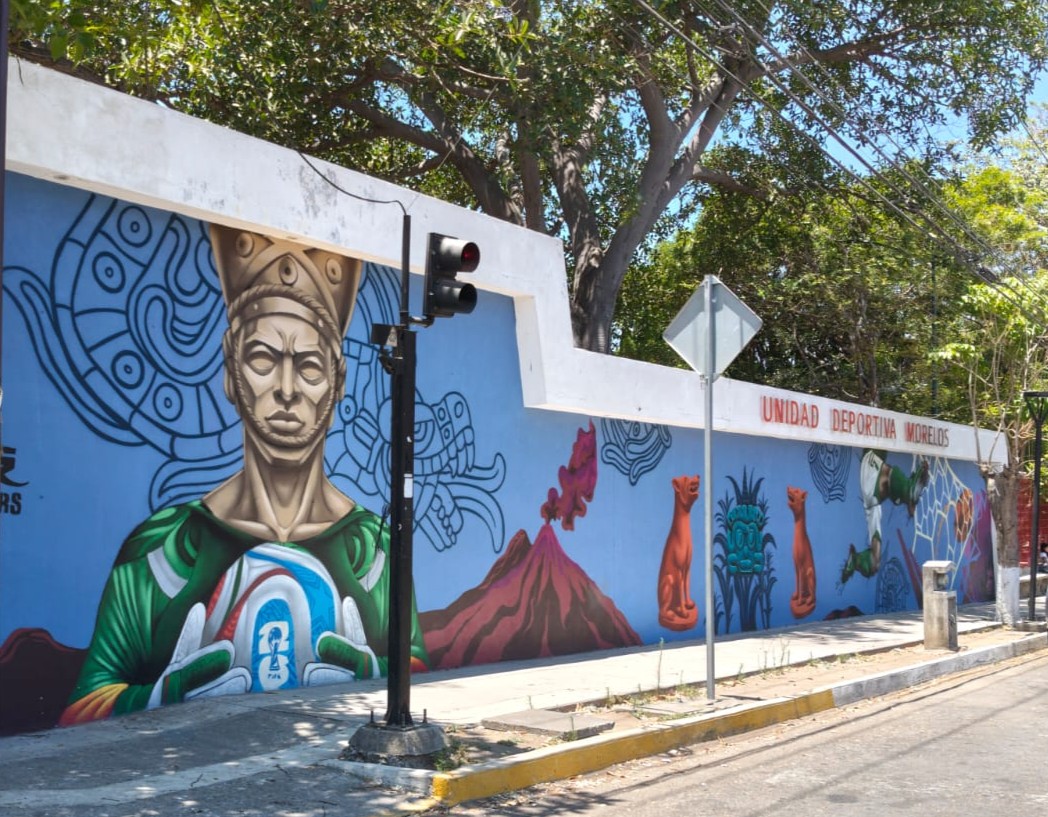 MURAL EN UNIDAD DEPORTIVA JOSÉ MARÍA MORELOS Y PAVÓN