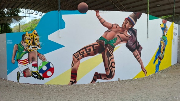 MURAL EN LA BARDA DEL CAMPO DE FÚTBOL RÁPIDO