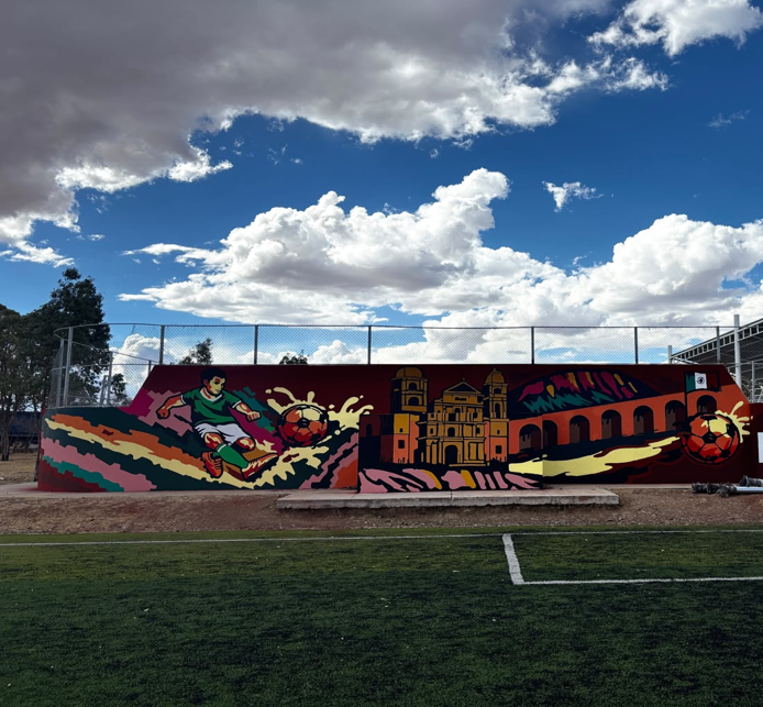 MURAL EN CANCHA FÚTBOL 7 DE UNIDAD DEPORTIVA MIGUEL MORENO
