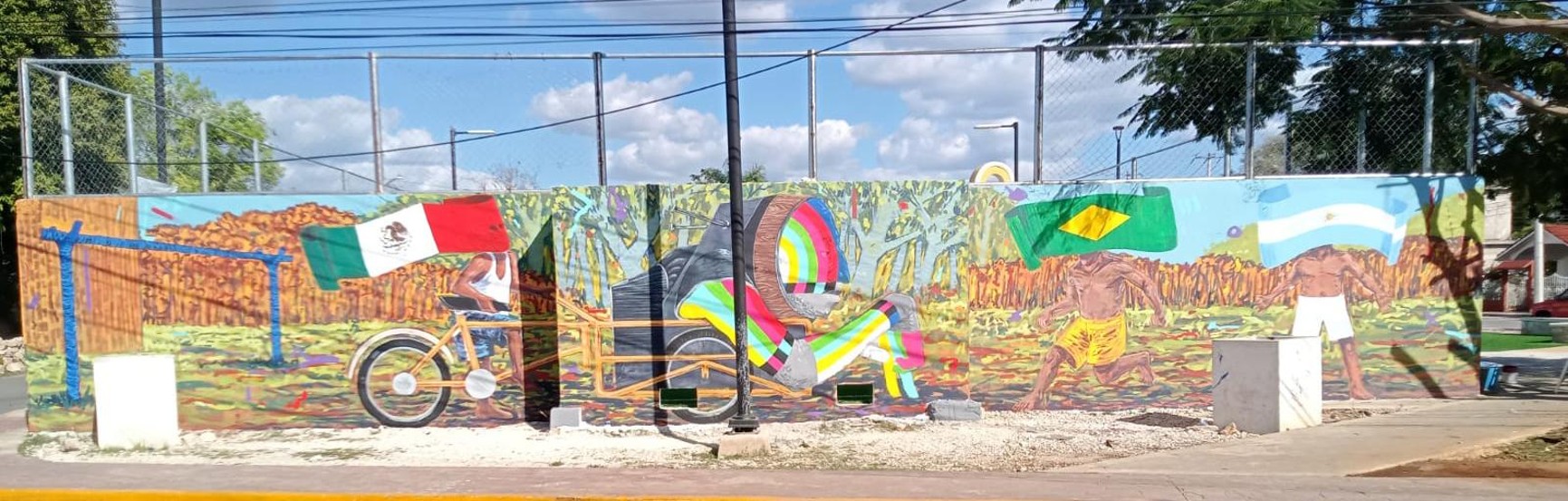 MURAL EN BARDA DE CAMPO SINTÉTICO