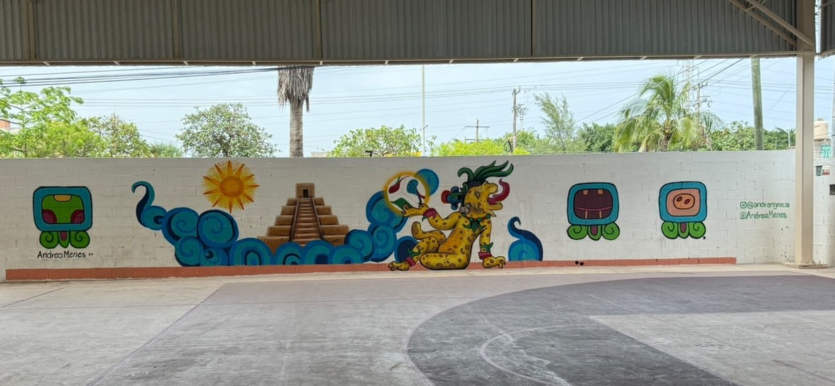 MURAL AL INTERIOR DE LA UNIDAD DEPORTIVA